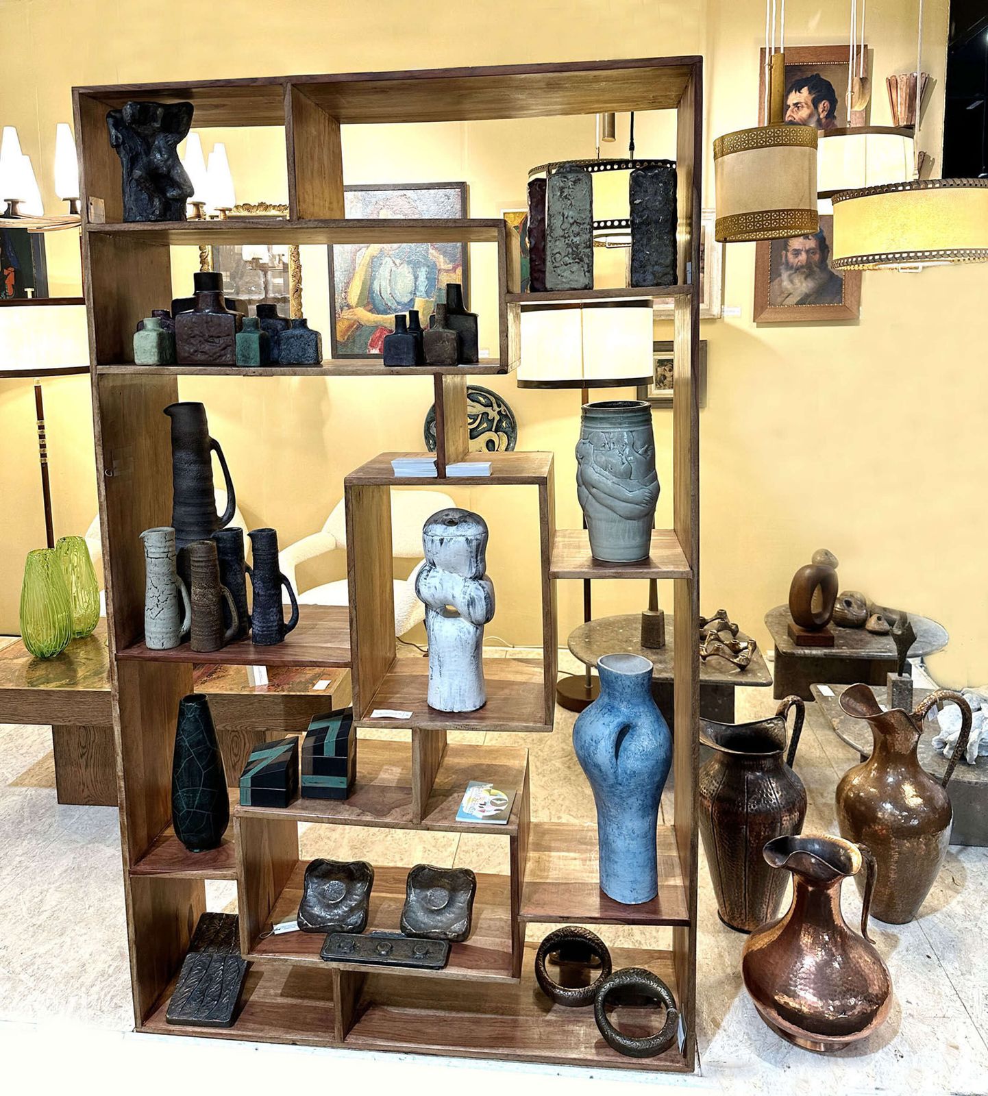 Freestanding Bookcase Room Divider In Olive Wood photo buy