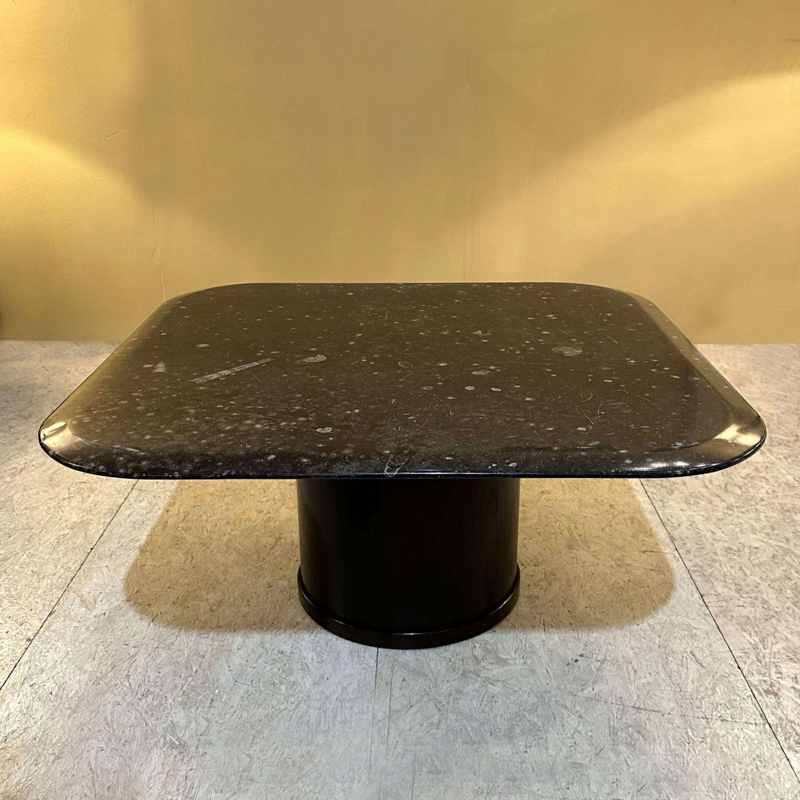 Fossilized Stone Coffee By Table Heinz Lilienthal With Round Wooden Base photo buy