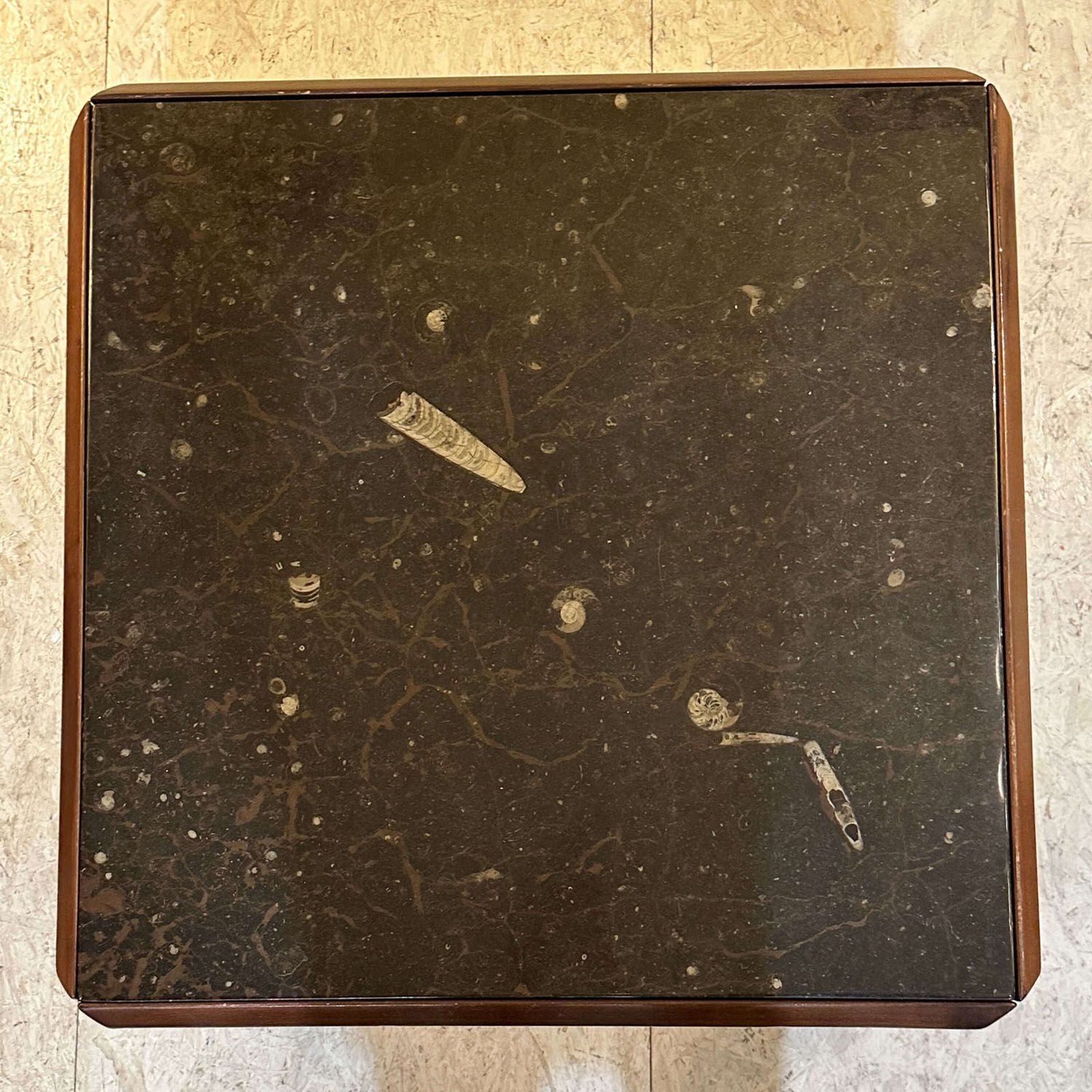 Pair Of Fossil Stone Coffee Tables By Ronald Schmitt photo vintage