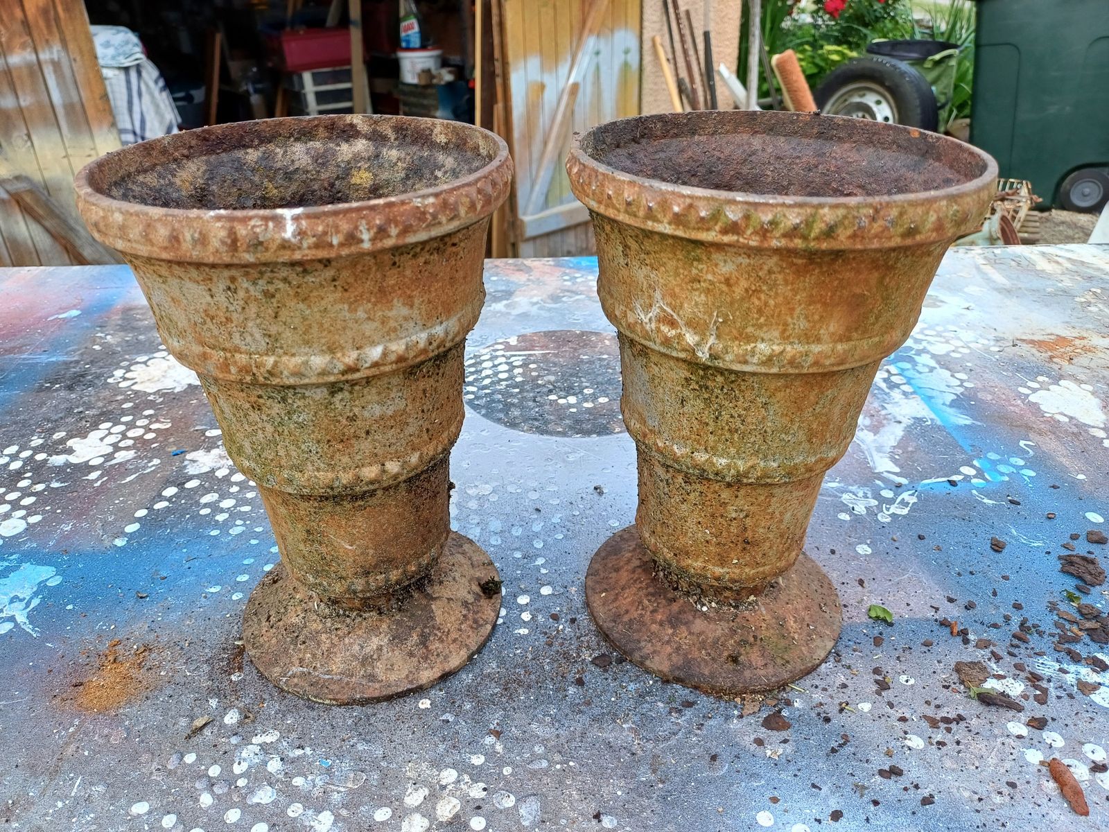 Pair Of Cast Iron Vases 1900 From Charleville Mézières
