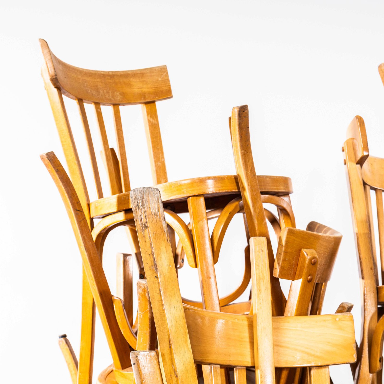 1950’s Baumann Blonde Oak Bentwood Dining Chair – Set Of Four photo vinterior