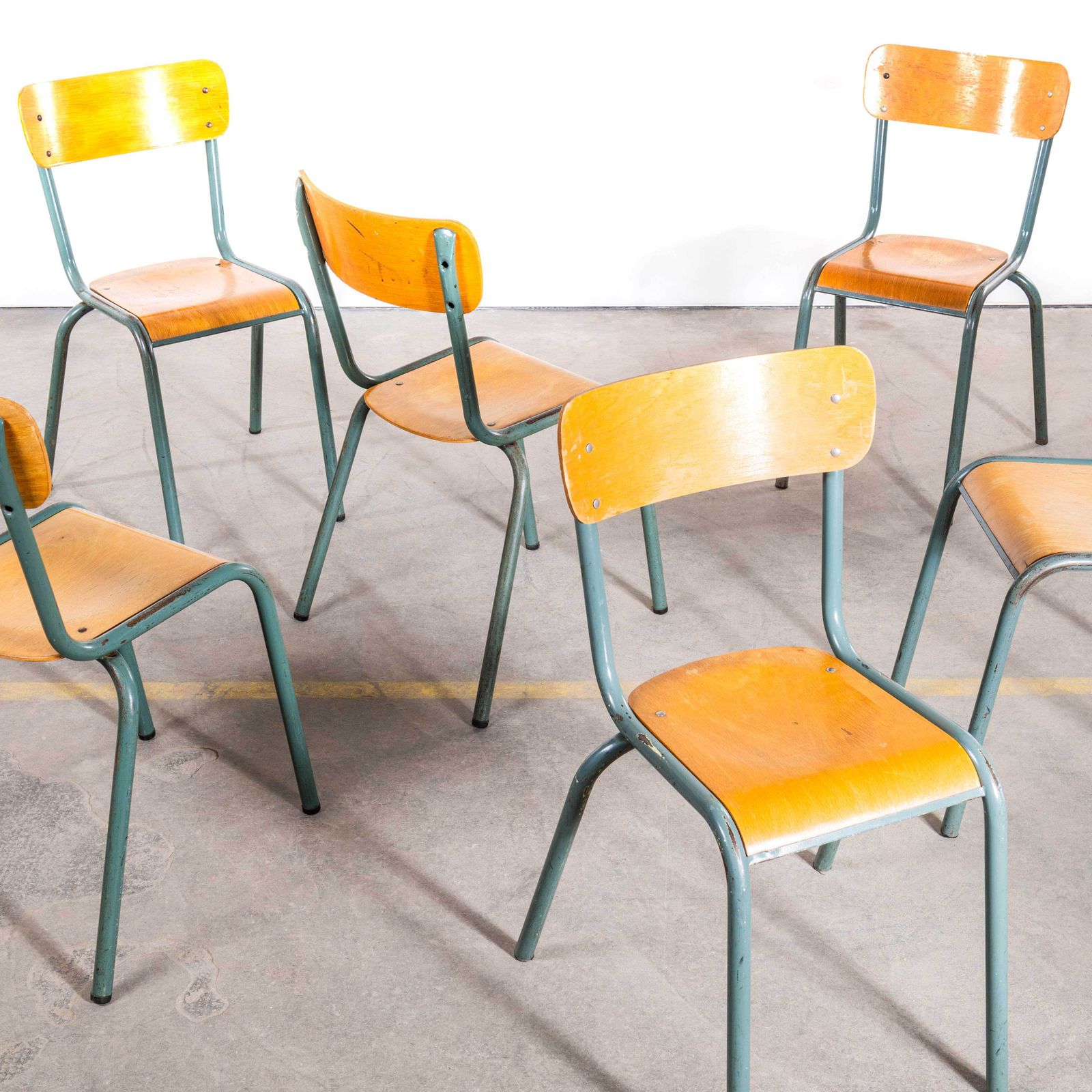 1950's Mullca Stacking Dining Chair   Wide Back Rest    Set Of Four photo Furniture