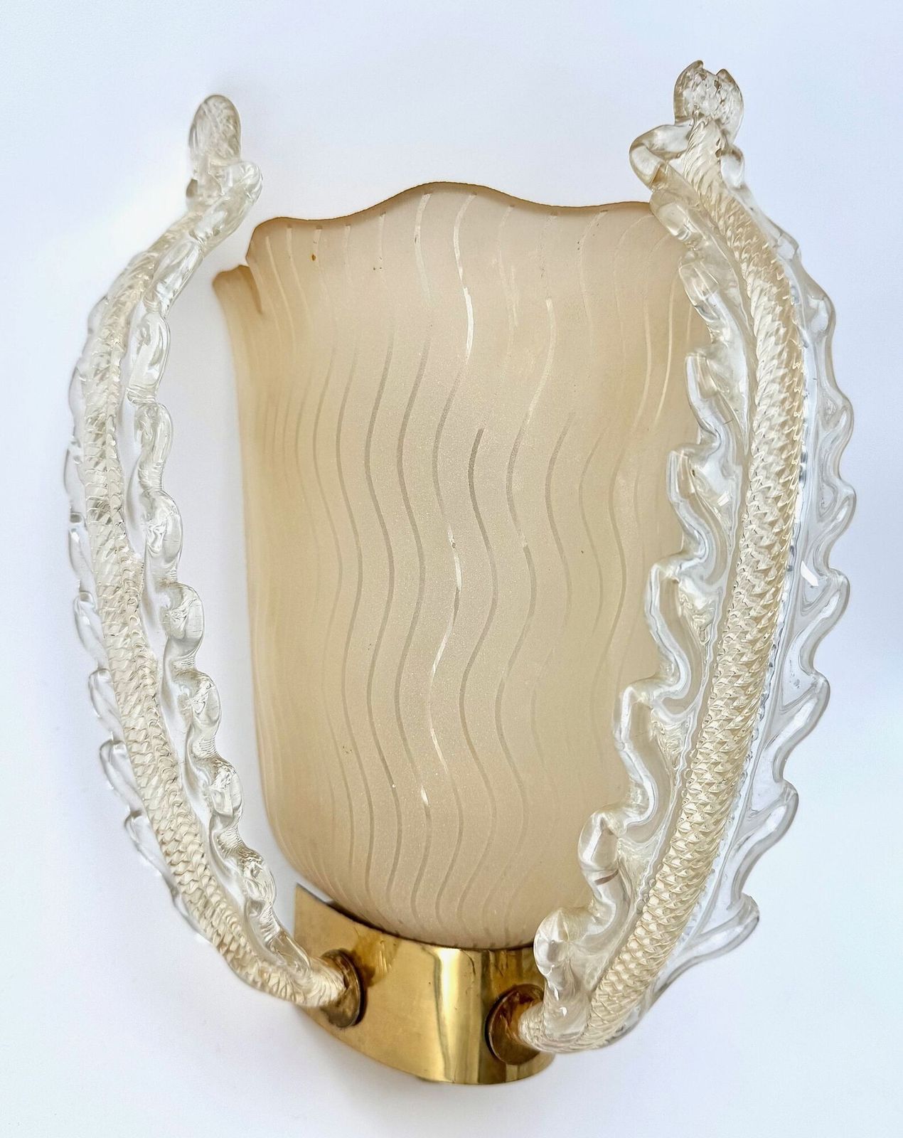 photo buy A Wonderful Pair Of 1950s Murano Glass And Brass Wall Socnces By Barovier And Toso
