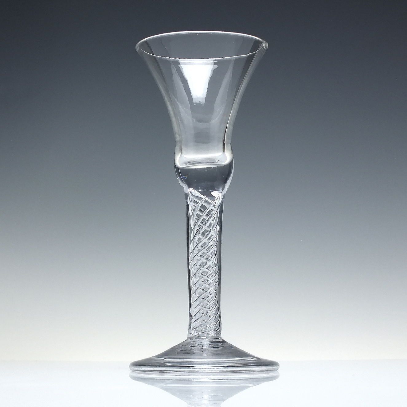 Georgian Multi Spiral Air Twist Wine Glass With Folded Foot C1745 photo furniture