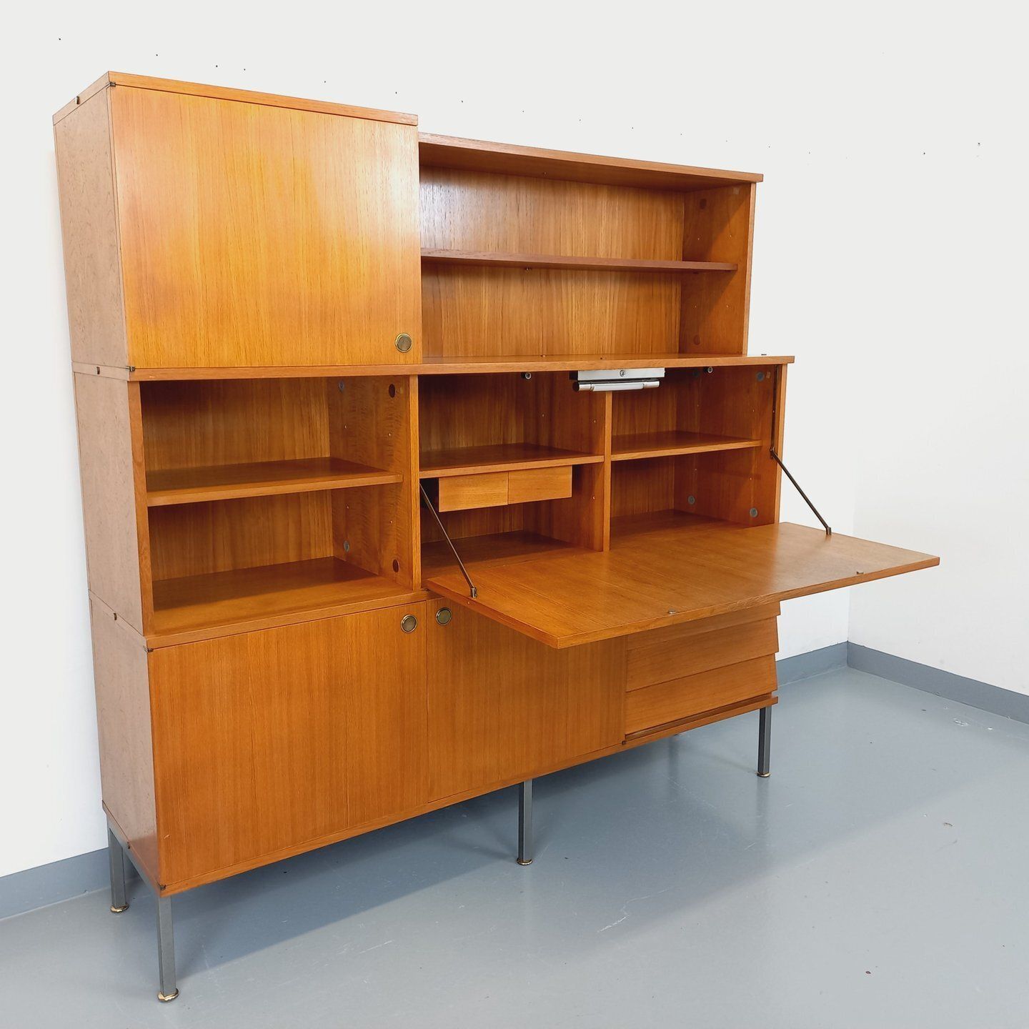 Louis Paolozzi Teak Storage Unit With Secretary photo Furniture