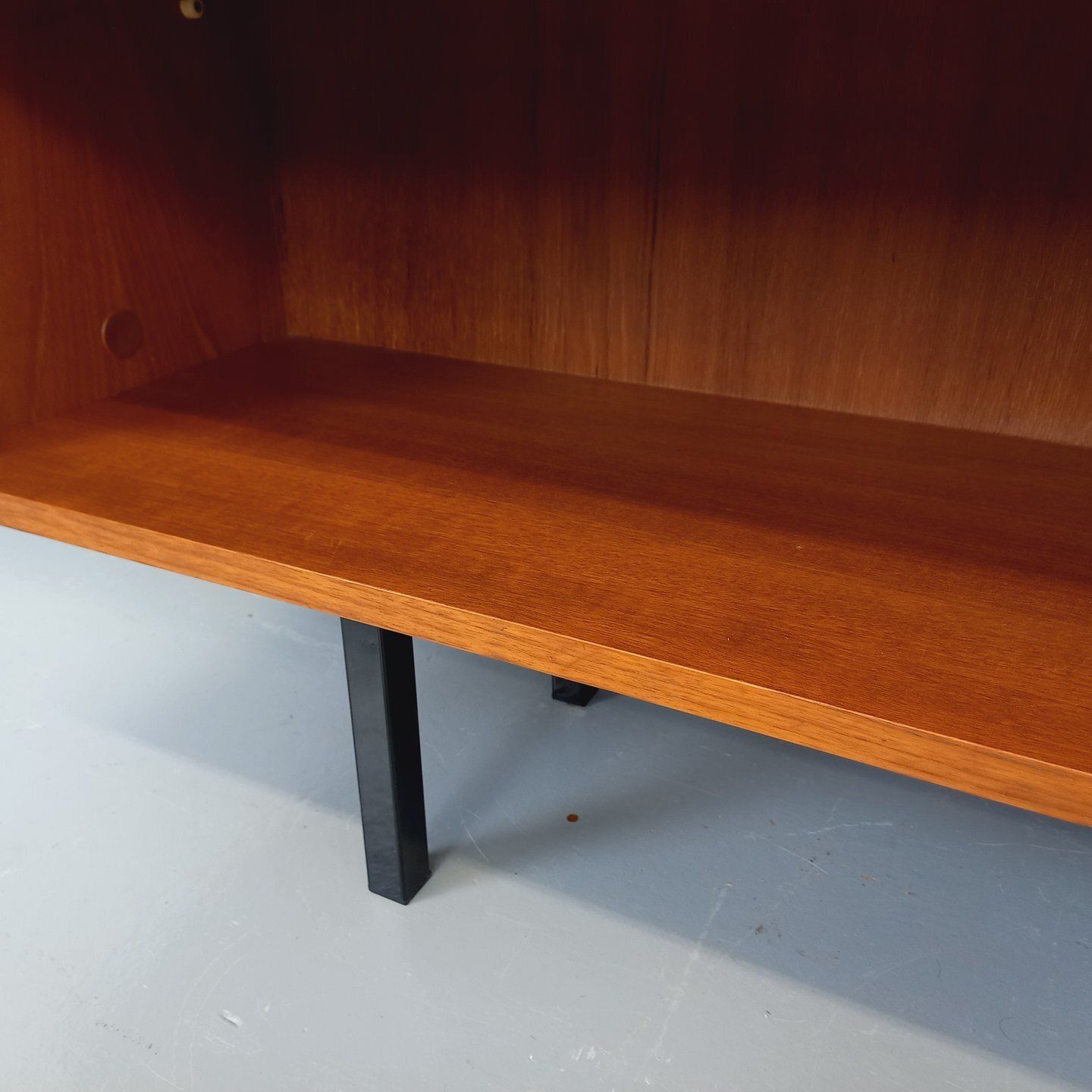 photo buy Modernist Sideboard With Teak Niche And Black Metal Legs