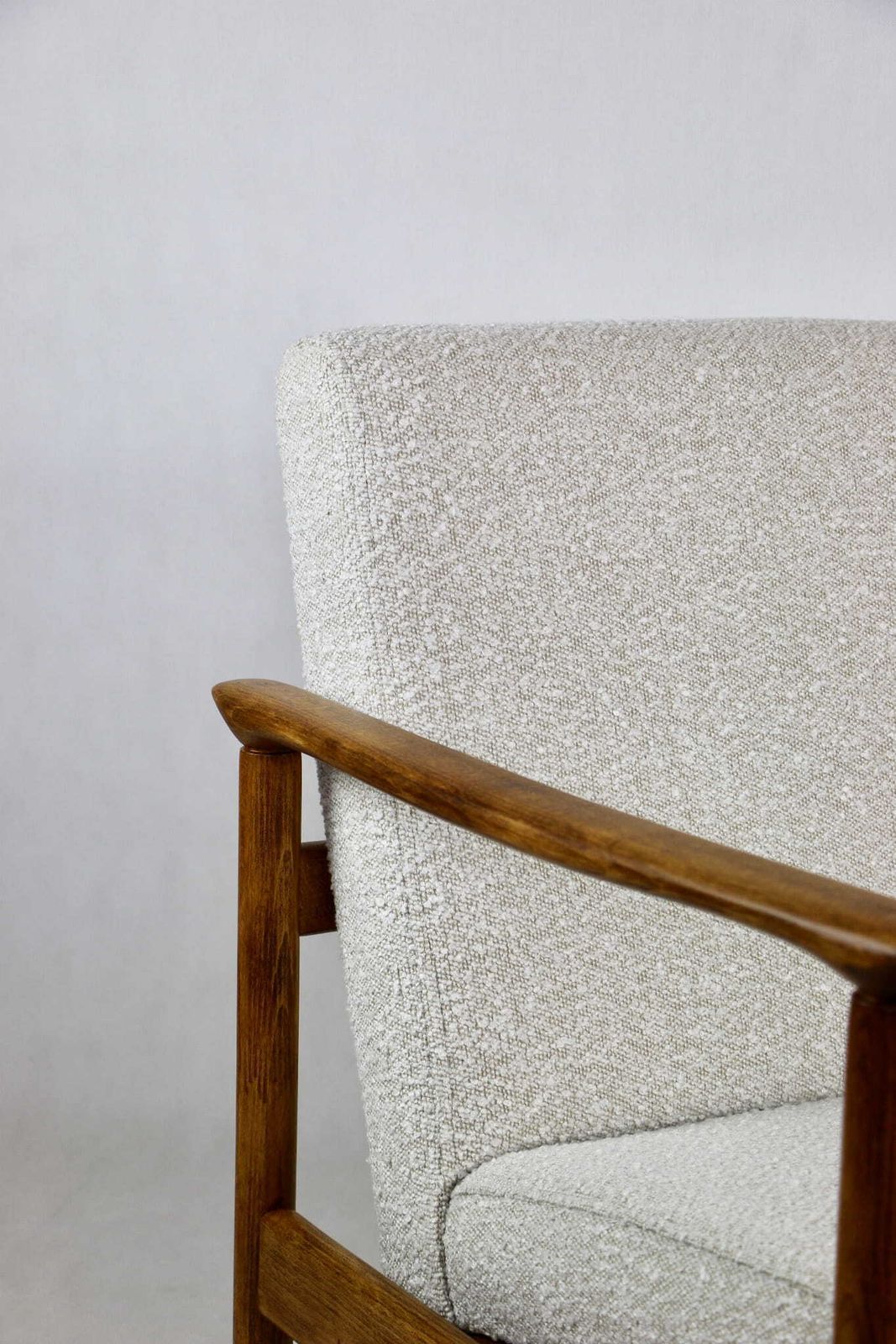 Furniture Gfm 142 Armchair, Designed By Edmund Homa From The 70s, White Ivory Boucle   2 Pieces Available photo