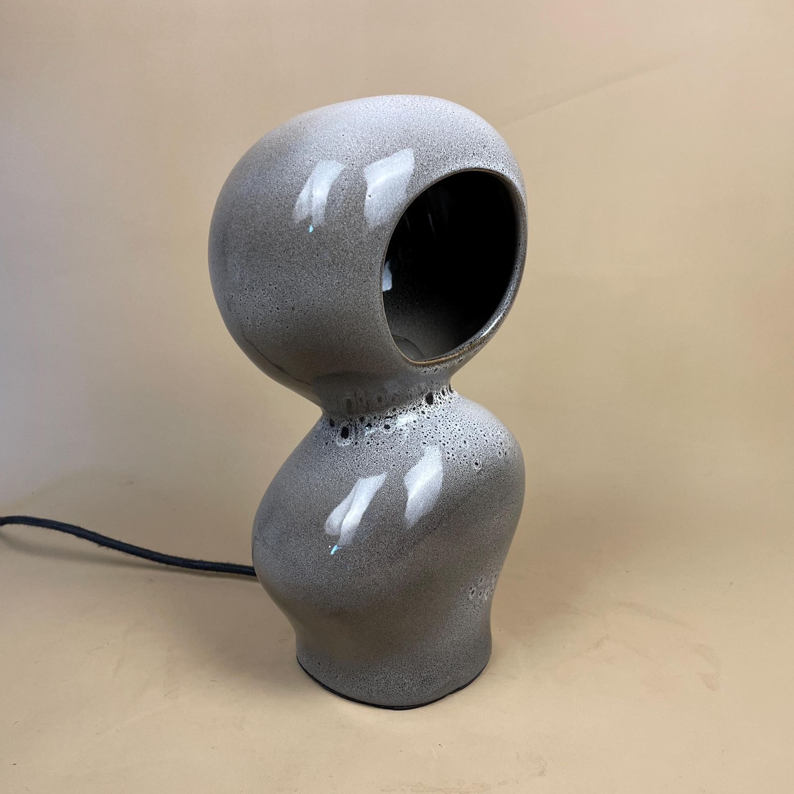 H&M Home Ceramic Grey Modern Lamp Bubble Rounded Shape Table Bedside Light Pac Tested Unusual Interesting