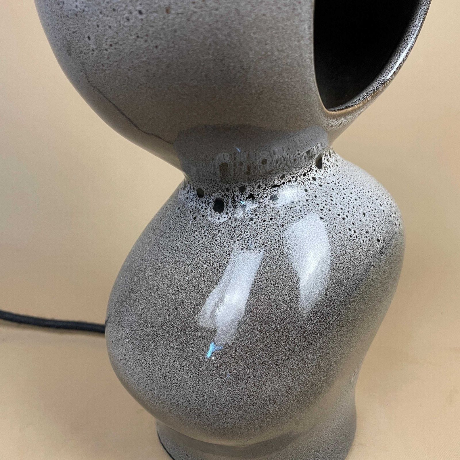 H&M Home Ceramic Grey Modern Lamp Bubble Rounded Shape Table Bedside Light Pac Tested Unusual Interesting photo furniture