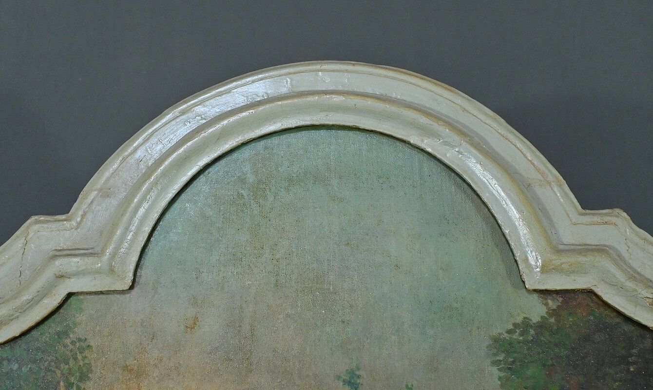 Painted Wooden Trumeau Mirror, Louis XV Style – First Part Of The 20th Century photo Home Decor