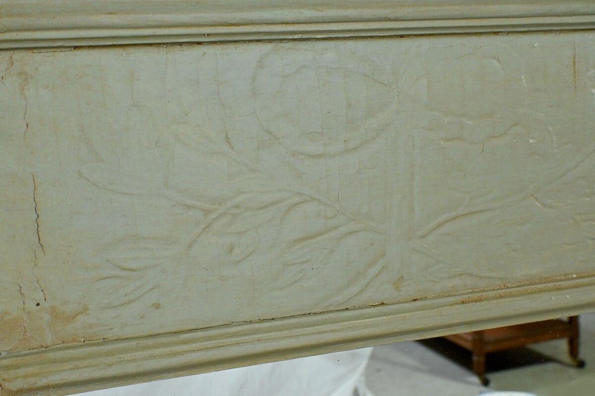 photo vinterior Painted Wooden Trumeau Mirror, Louis XV Style – First Part Of The 20th Century