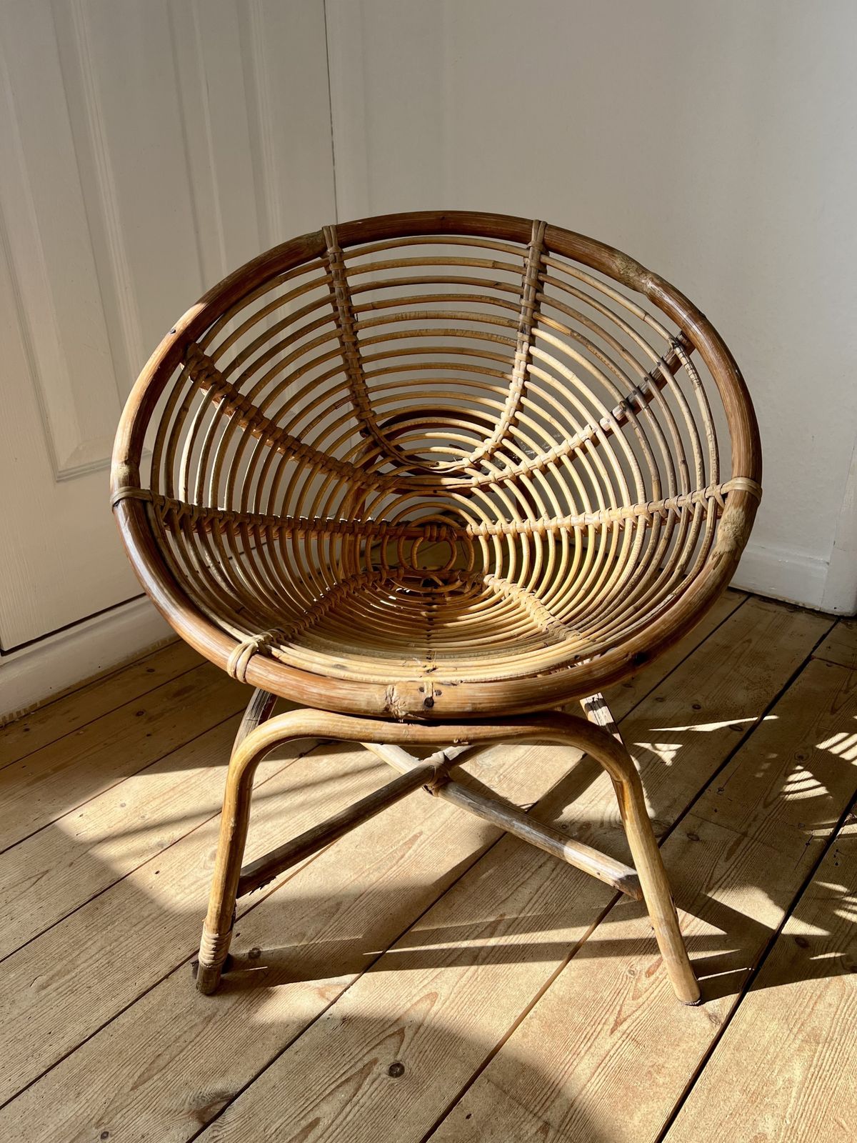 Mid Century Italian Bamboo Hoop Child’s Chair