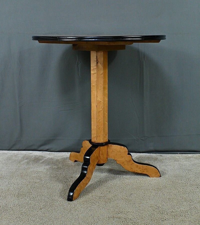 Speckled Maple Pedestal Table, Napoleon III Period – Part 2 Of The 19th Century photo vinterior