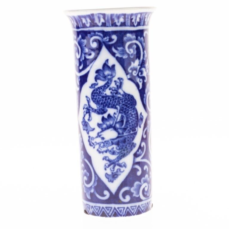 Antique Victorian Wood & Sons Chinese Kylin Pattern Porcelain Ceramic Vase