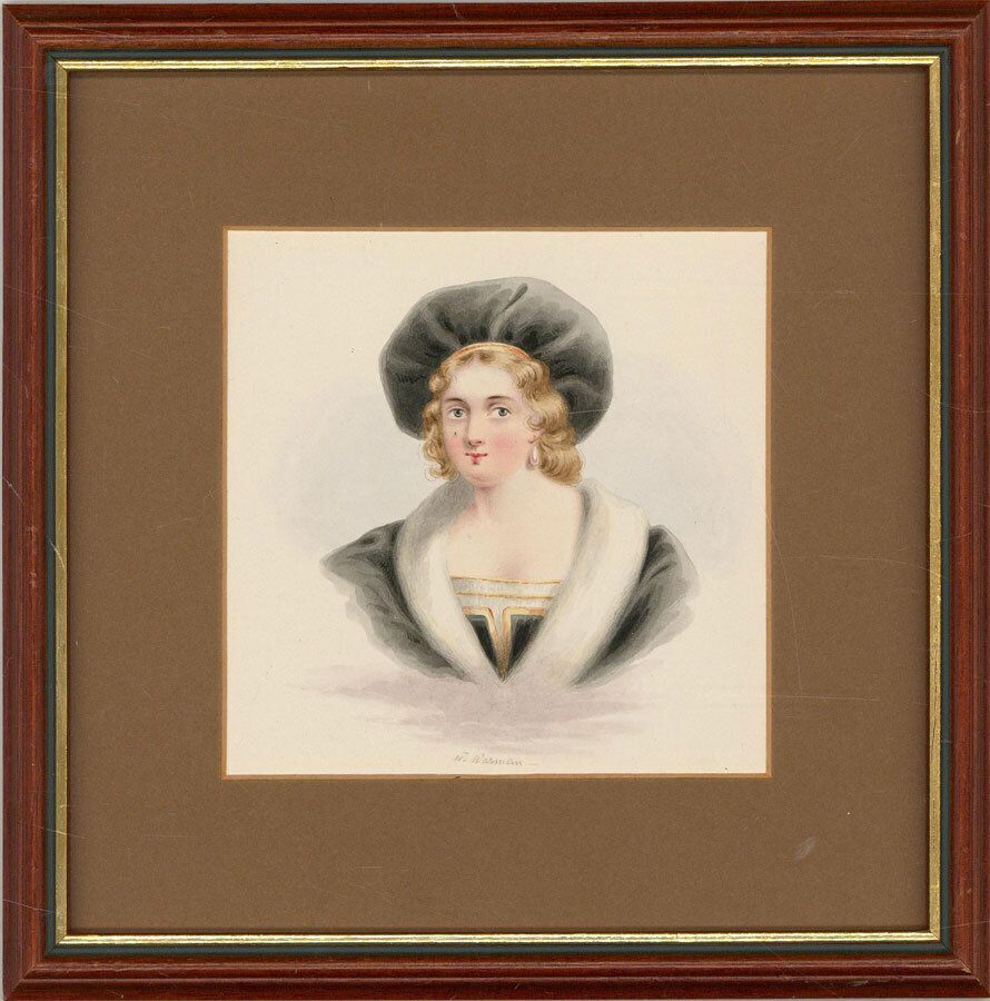 W. Warman (Fl.1820 1830)   Signed & Framed Watercolour, Portrait Of A Woman