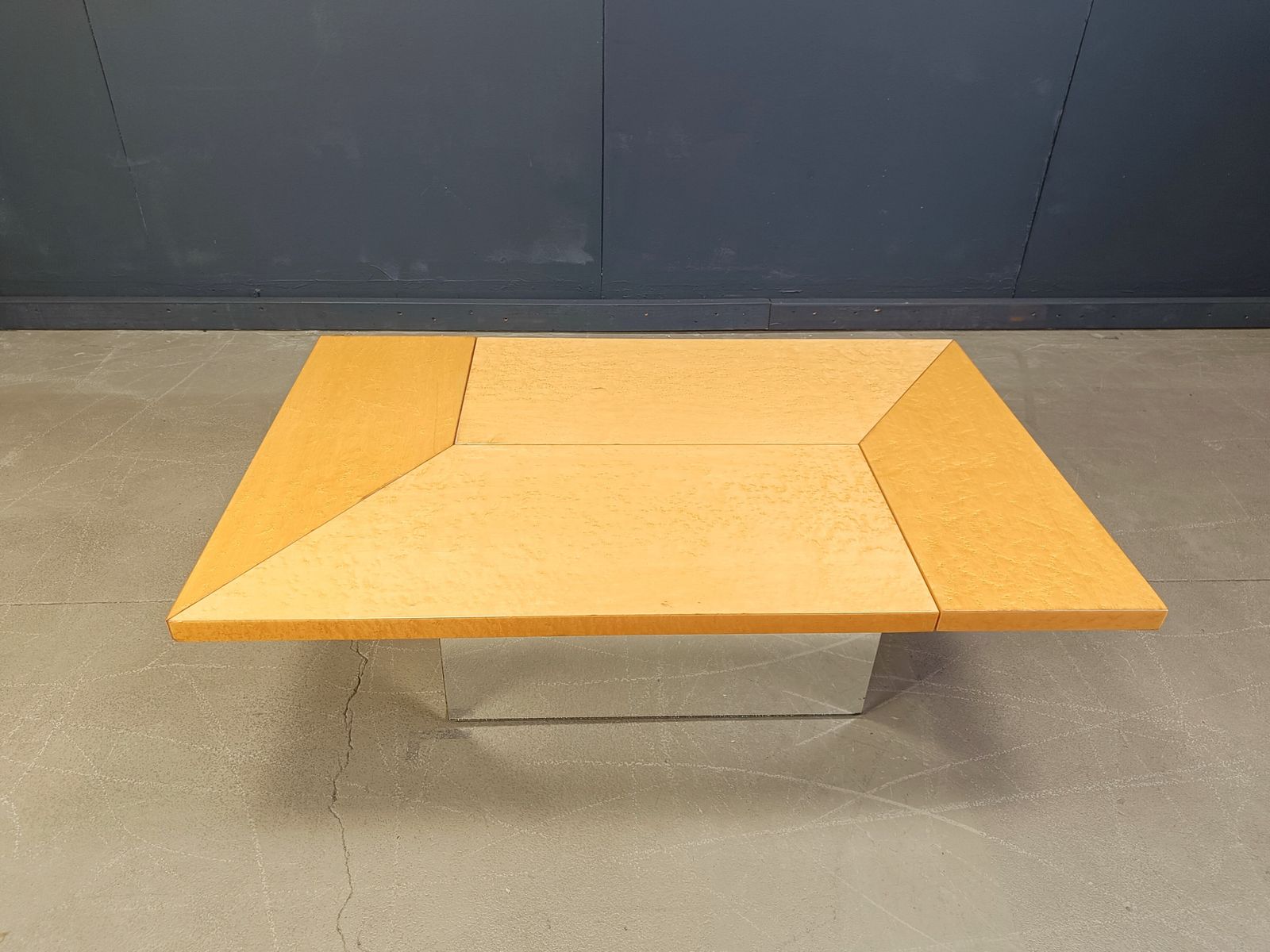 Vintage Hidden Bar Coffee Table In Ash Wood By Paul Michel, 1970s photo Furniture