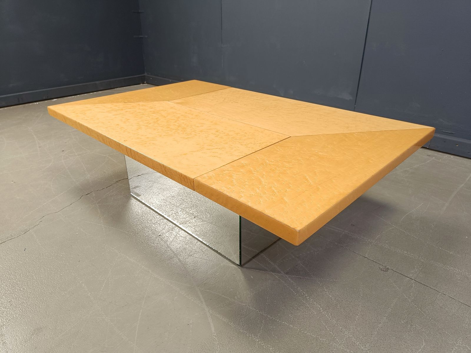 photo furniture Vintage Hidden Bar Coffee Table In Ash Wood By Paul Michel, 1970s