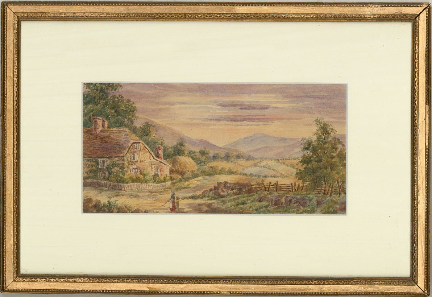 Late 19th Century Watercolour   Cottage In The Hills