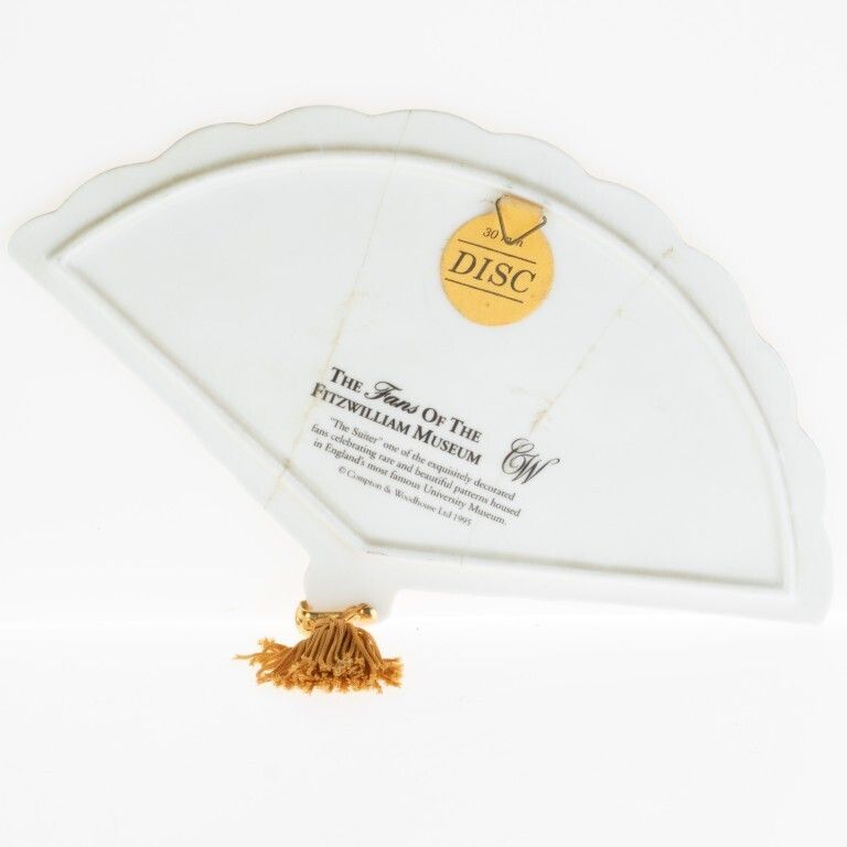 Gilt Porcelain Ceramic Fan Wall Hanging After The Fritzwilliam Museum photo furniture