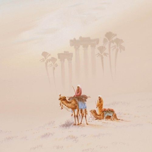 Wilson Furness   20th Century Watercolour, Camels And Ruins photo Art