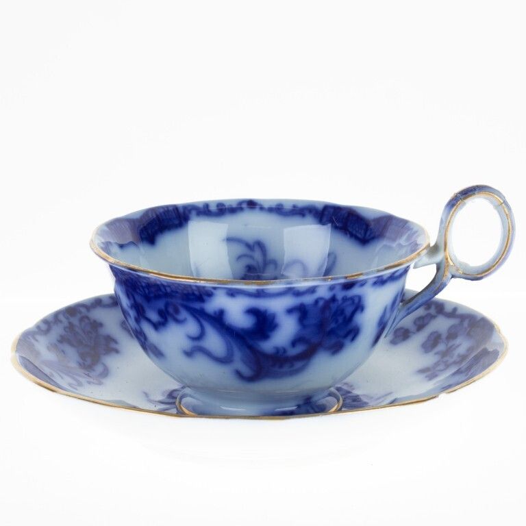 Antique Carlton Porcelain Chinese Garden Pattern Teacup With Saucer photo Home Decor