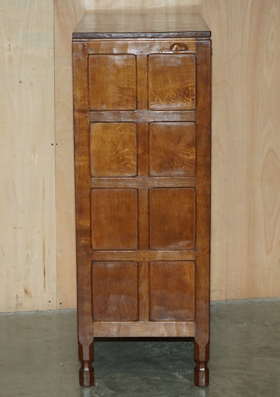 photo vinterior Collectable 1940's Robert Mouseman Thompson Bureau Desk Drawers Original Receipt