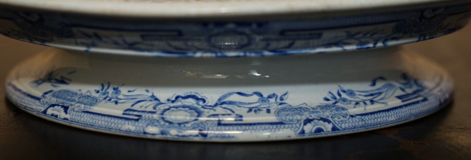 750.0 Antique Repaired Mid 19th Century Stone China Chinese Porcelain Charger Plate photo