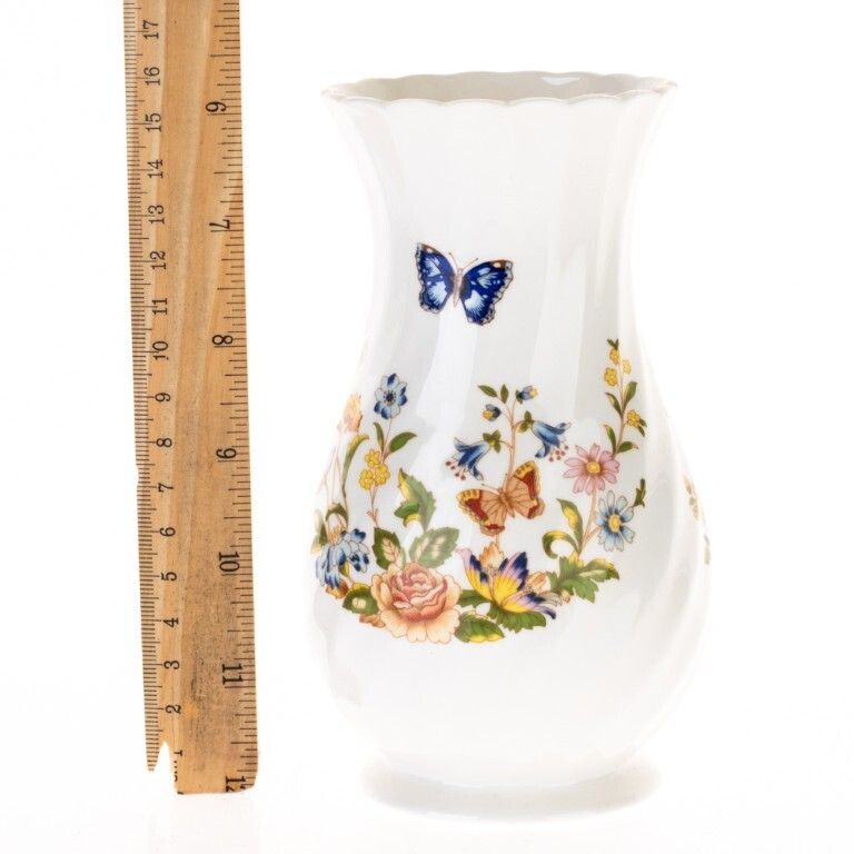 Aynsley Porcelain Ceramic Butterflies Vase photo Home Decor
