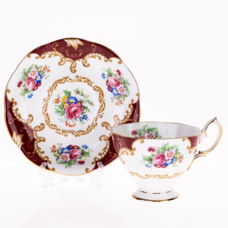 Royal Albert Porcelain Ceramic Floral Teacup With Saucer