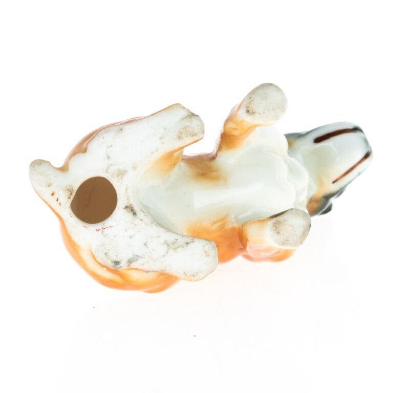 Antique Ceramic Porcelain Seated Bulldog Figure photo for sale