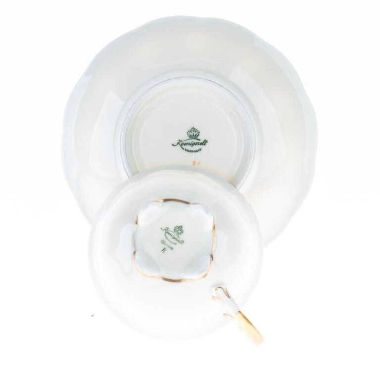 German Koenigszelt Gilt Porcelain Teacup With Saucer photo furniture