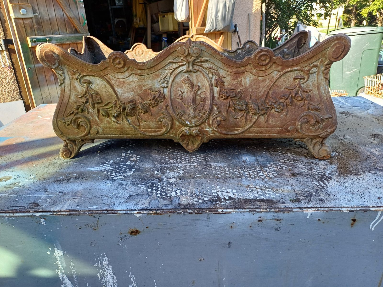 Large 1900 Cast Iron Planter In Rocaille Style: Charleville   Mézières photo furniture