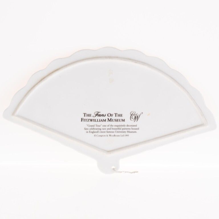 Gilt Porcelain Ceramic Fan Wall Hanging After The Fritzwilliam Museum photo furniture