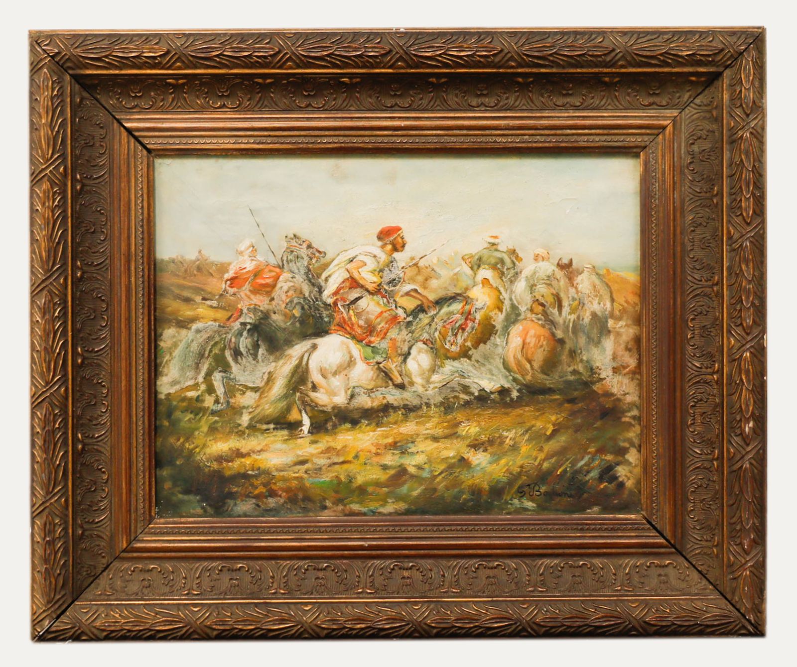 S. Boglioni   Early 20th Century Oil, The Charge