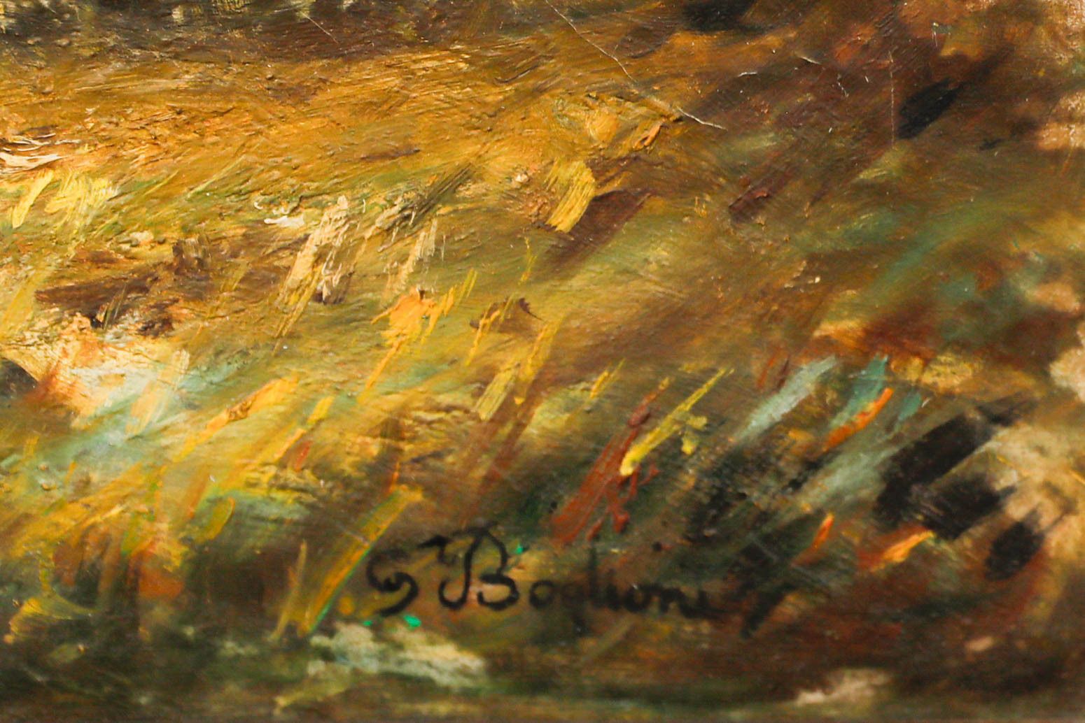 S. Boglioni   Early 20th Century Oil, The Charge photo vinterior