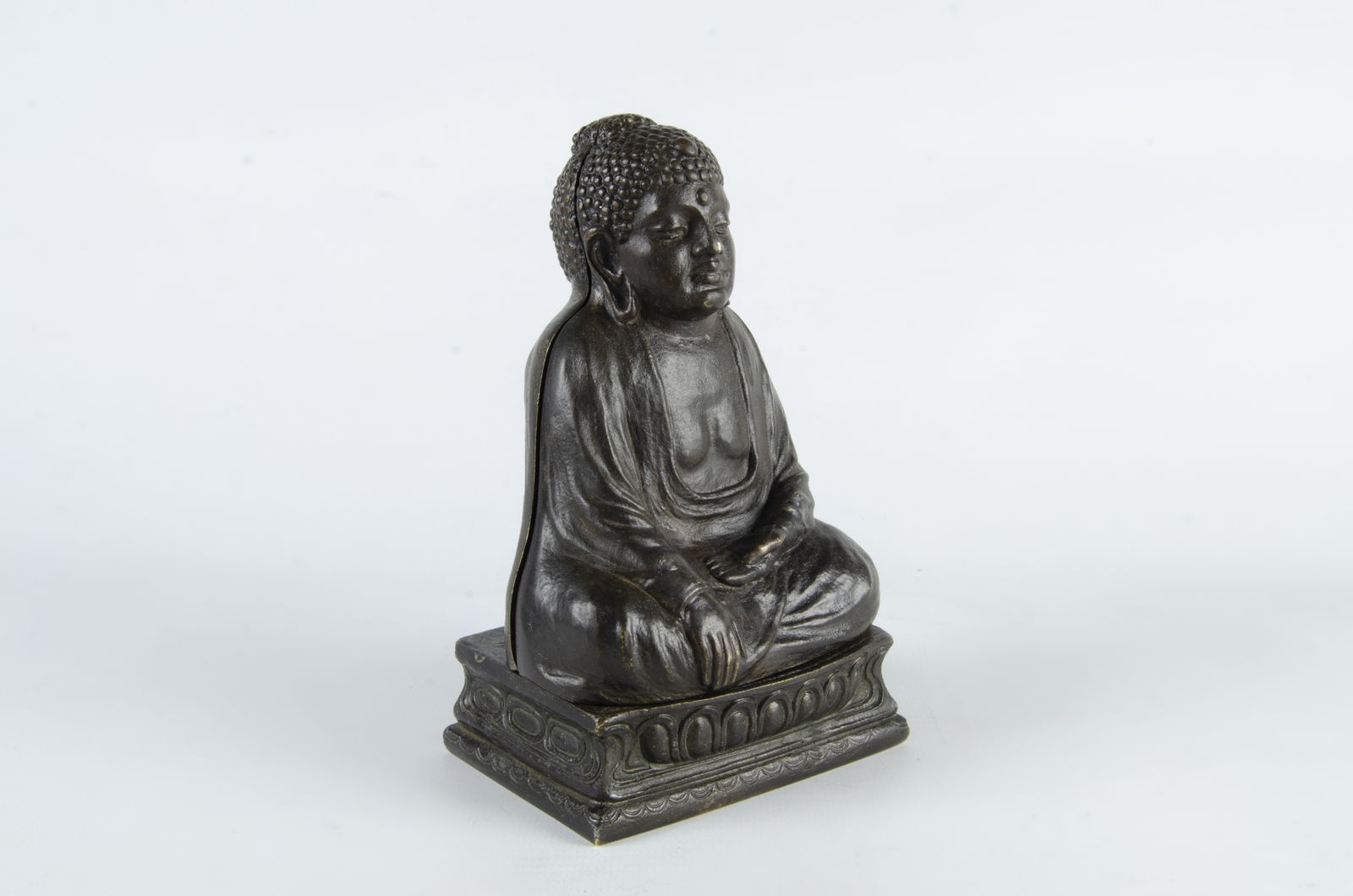 A Set Of Jugendstil Cold Painted Bronze Sculptures Of Buddha And A Gilt Priestess By Franz Bergmann, Austria photo Art