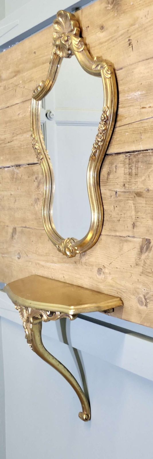 Gilt Console Mirror With Shelf photo Home Decor