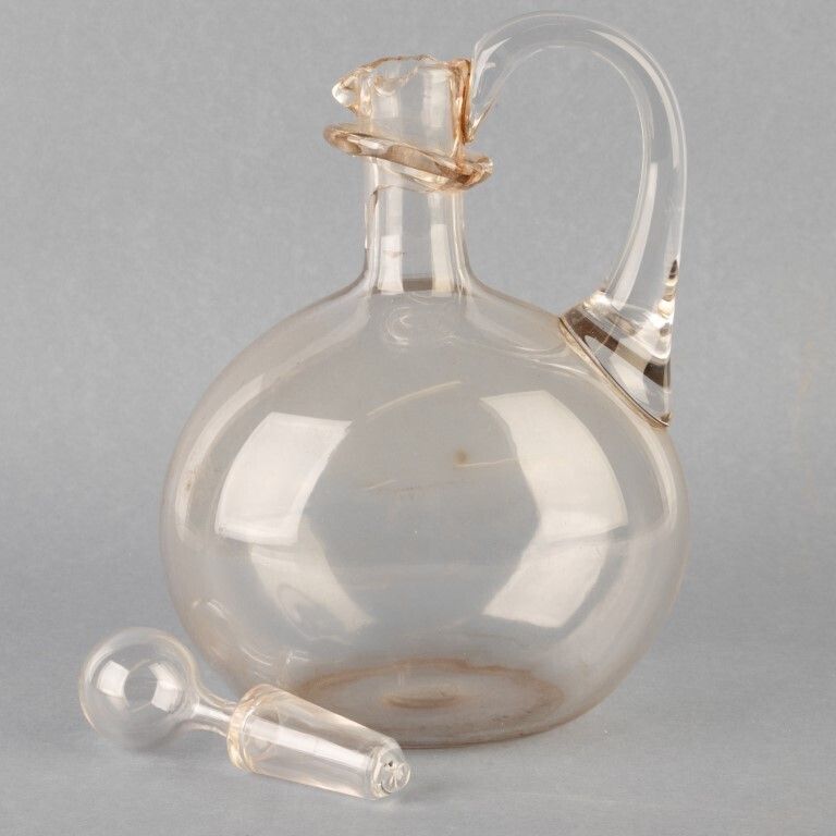 Antique Victorian Crystal Glass Wine Decanter Flask 19th Century photo furniture