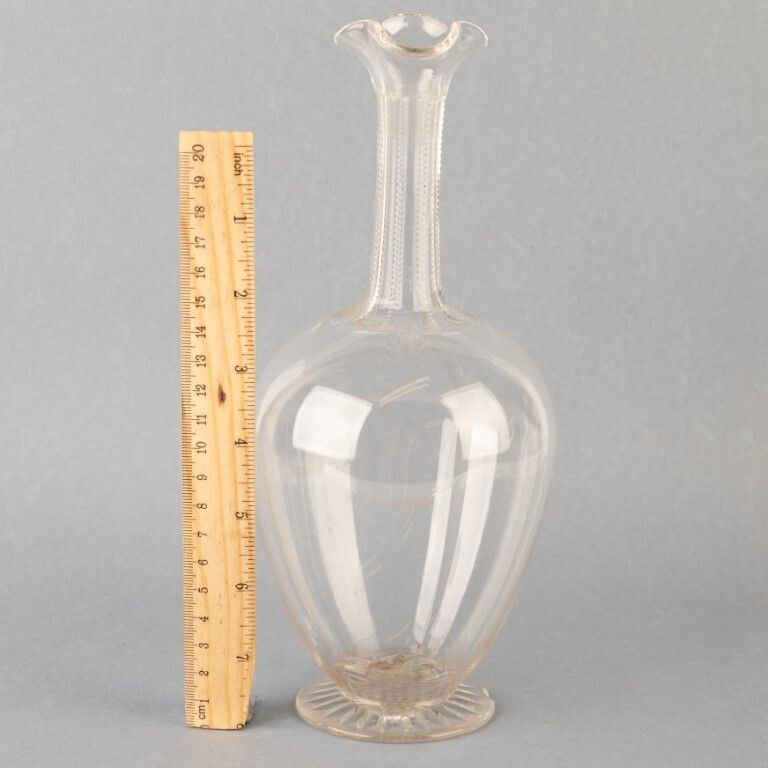 Antique Victorian Crystal Glass Wine Decanter 19th Century photo for sale