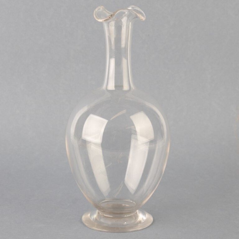 Antique Victorian Crystal Glass Wine Decanter 19th Century