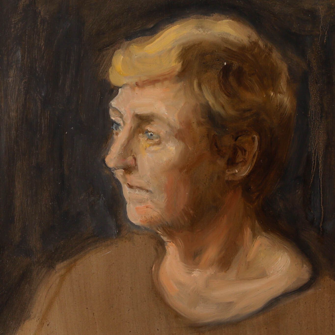 George Weissbort (1928 2013)   20th Century Oil, Woman In Profile photo Art