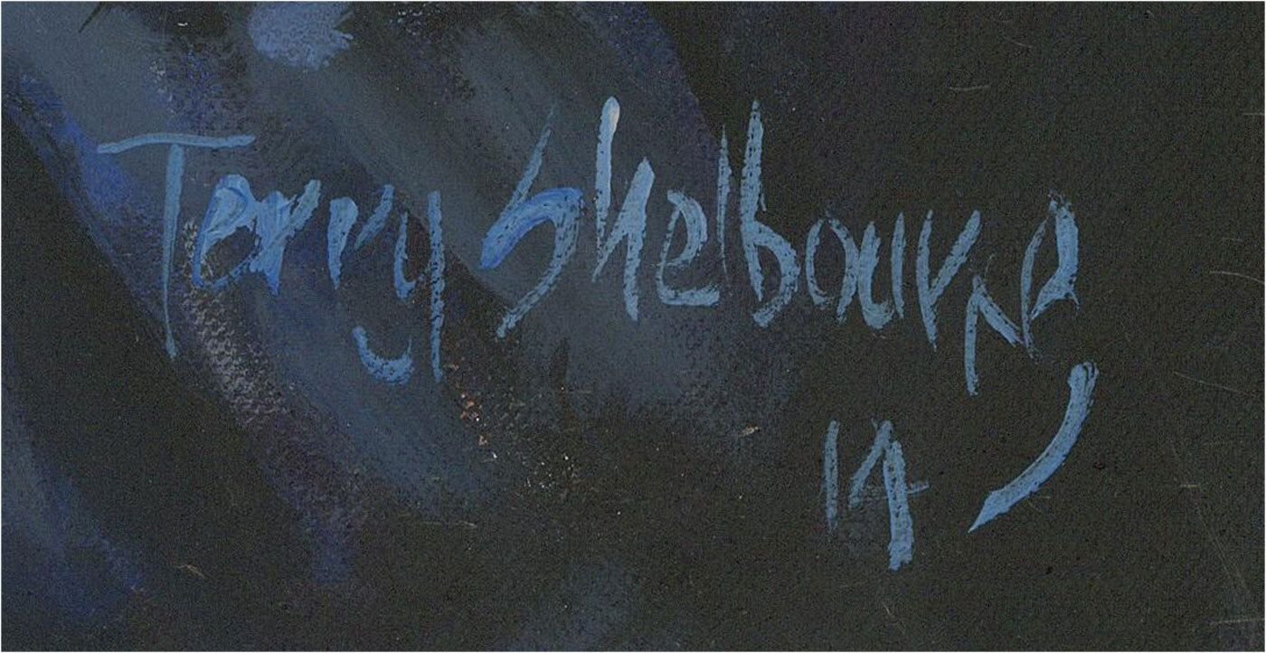 Terry Shelbourne (1930 2020)   2014 Acrylic, Self Portrait photo Art