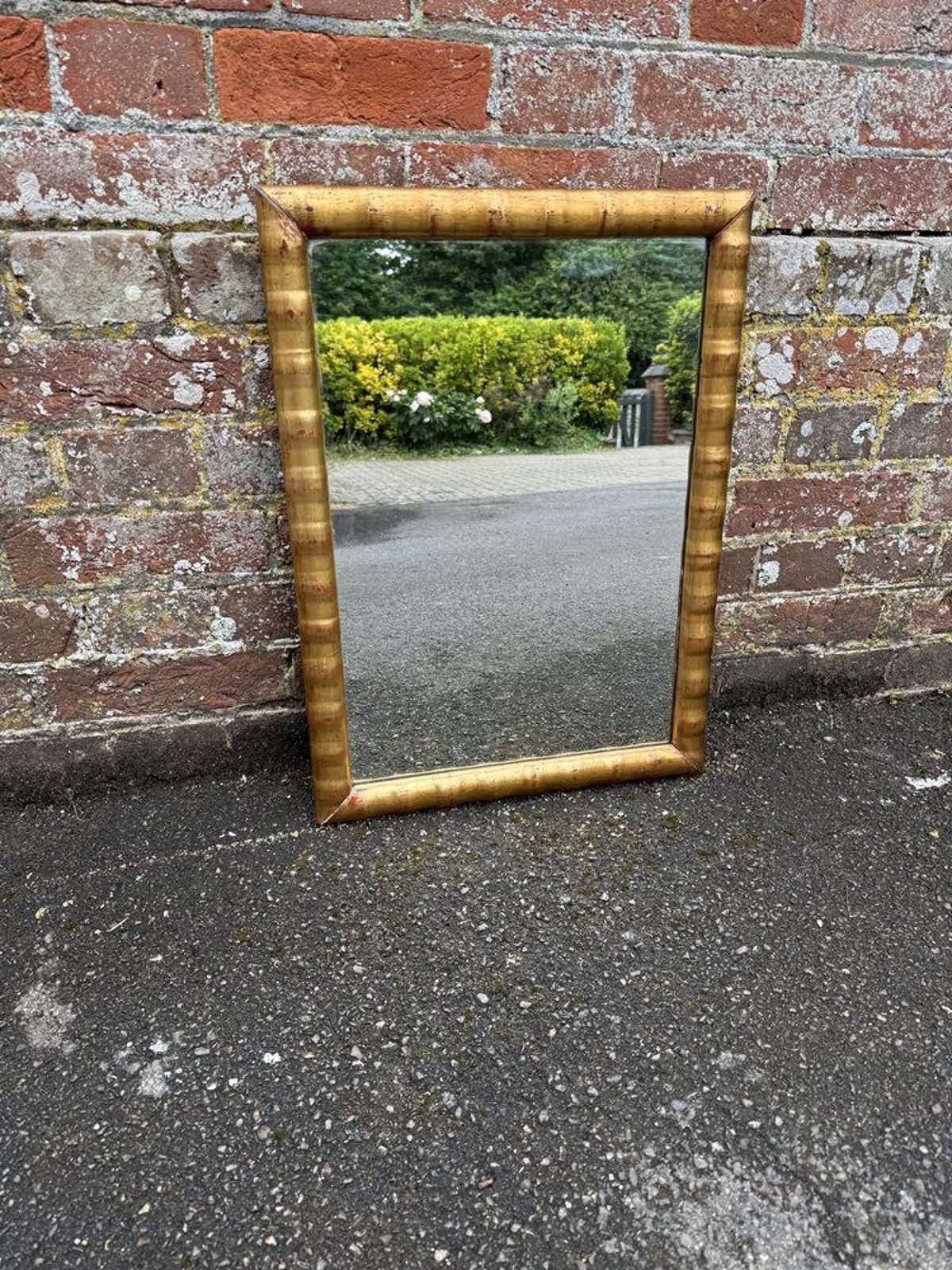 A Wonderful Size 20th C English Carved Wood & Gesso Gilt Mirror.