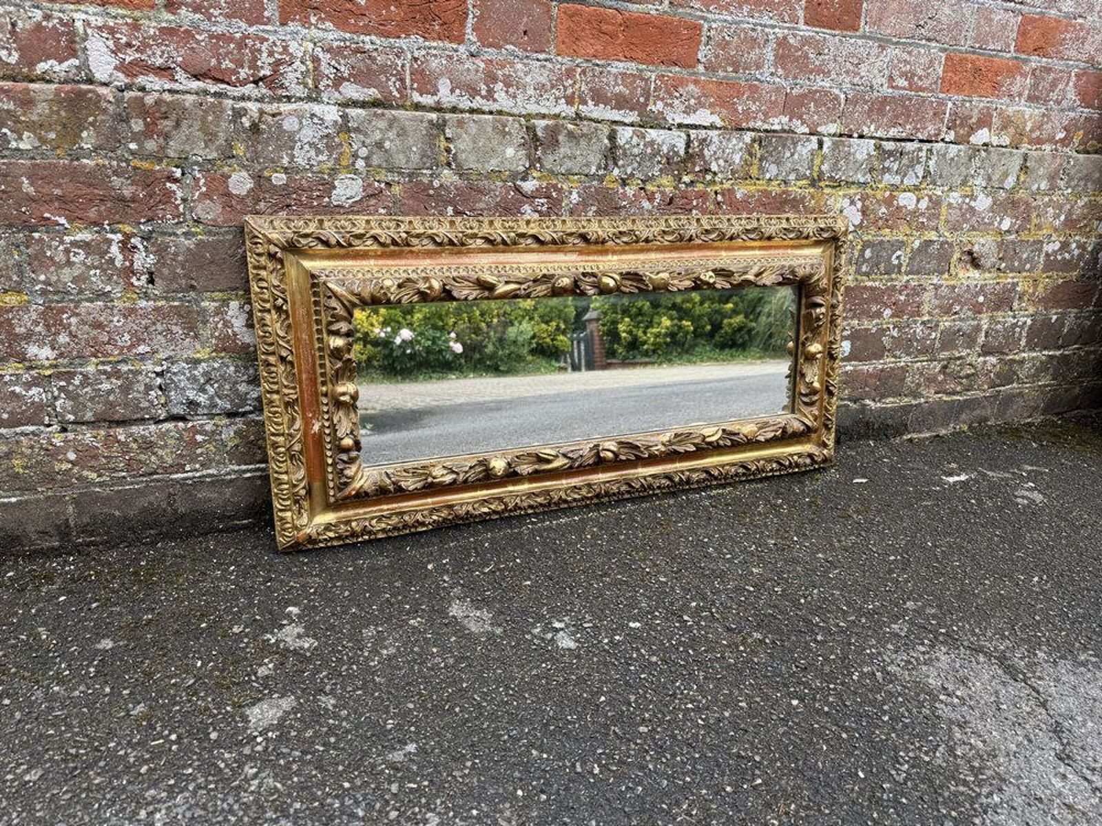 A Spectacular Italian Early 20th C Carved Wood & Gesso Gilt Ornate Mirror. photo vinterior