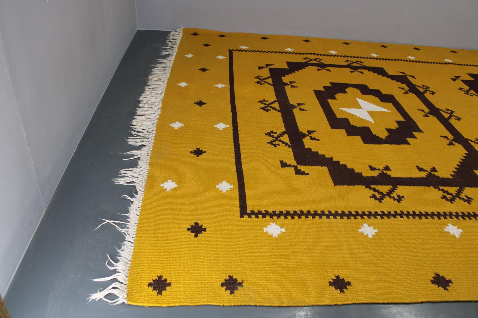 1950s Large Kilim Wool Rug, Czechoslovakia photo buy