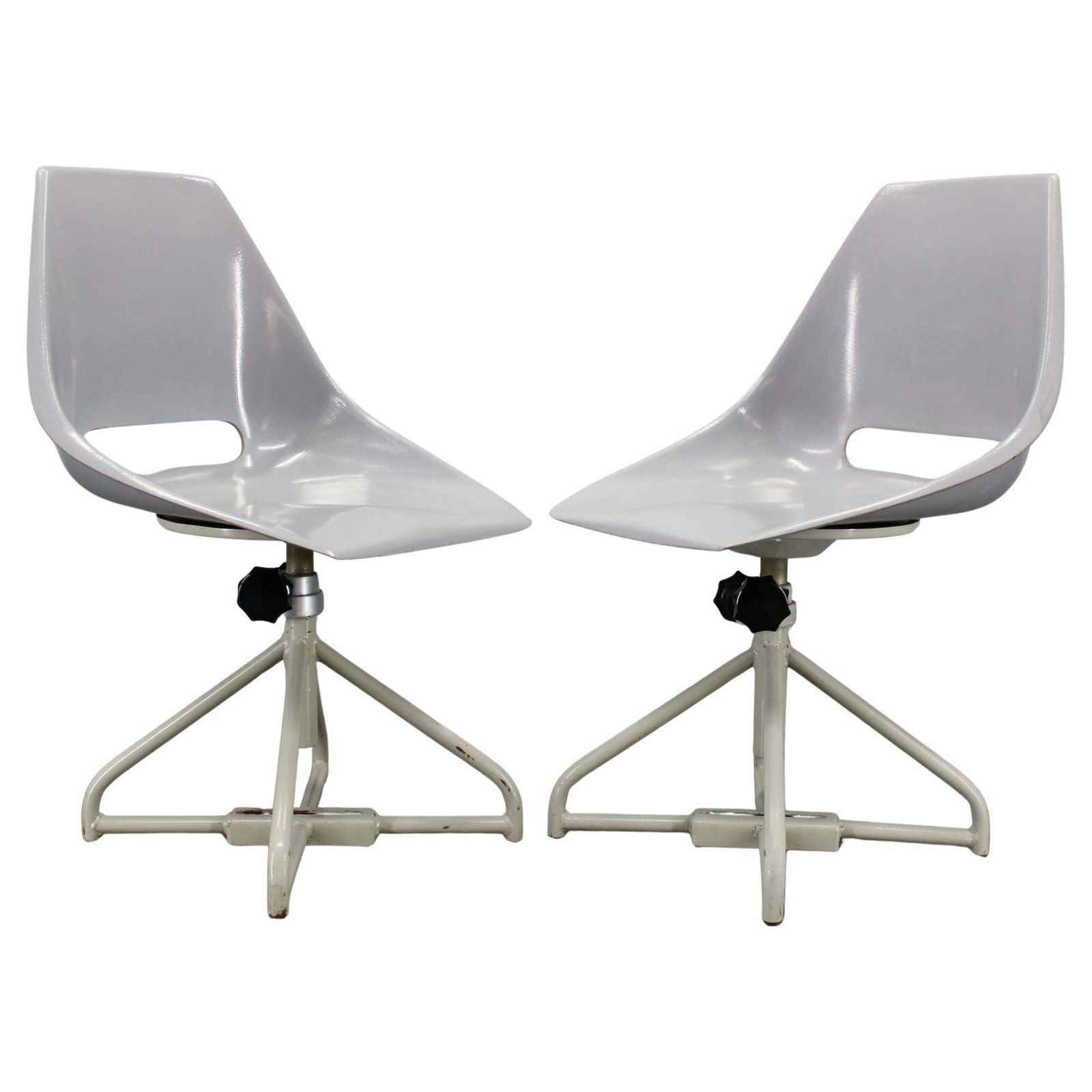 1960s Miroslav Navratil Pair Of Fiberglass Chairs For Vertex, Czechoslovakia