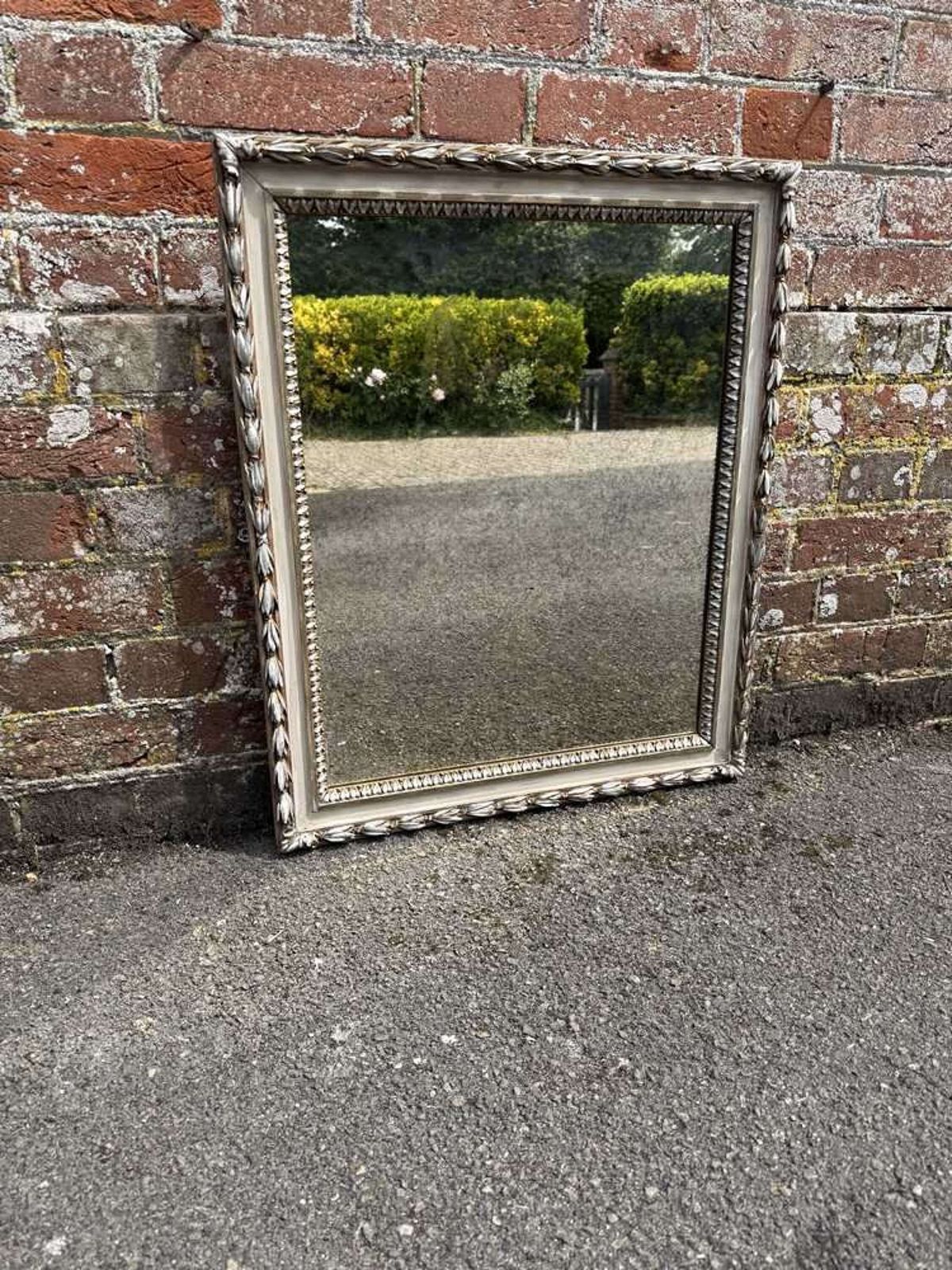 A Fabulous Early 20th C French Painted Highly Useful Mirror.