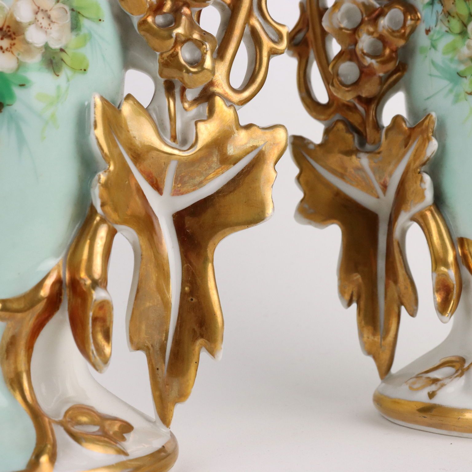 Pair Of Antique Vases For Bouquet Porcelain Europe XIX XX Century photo buy