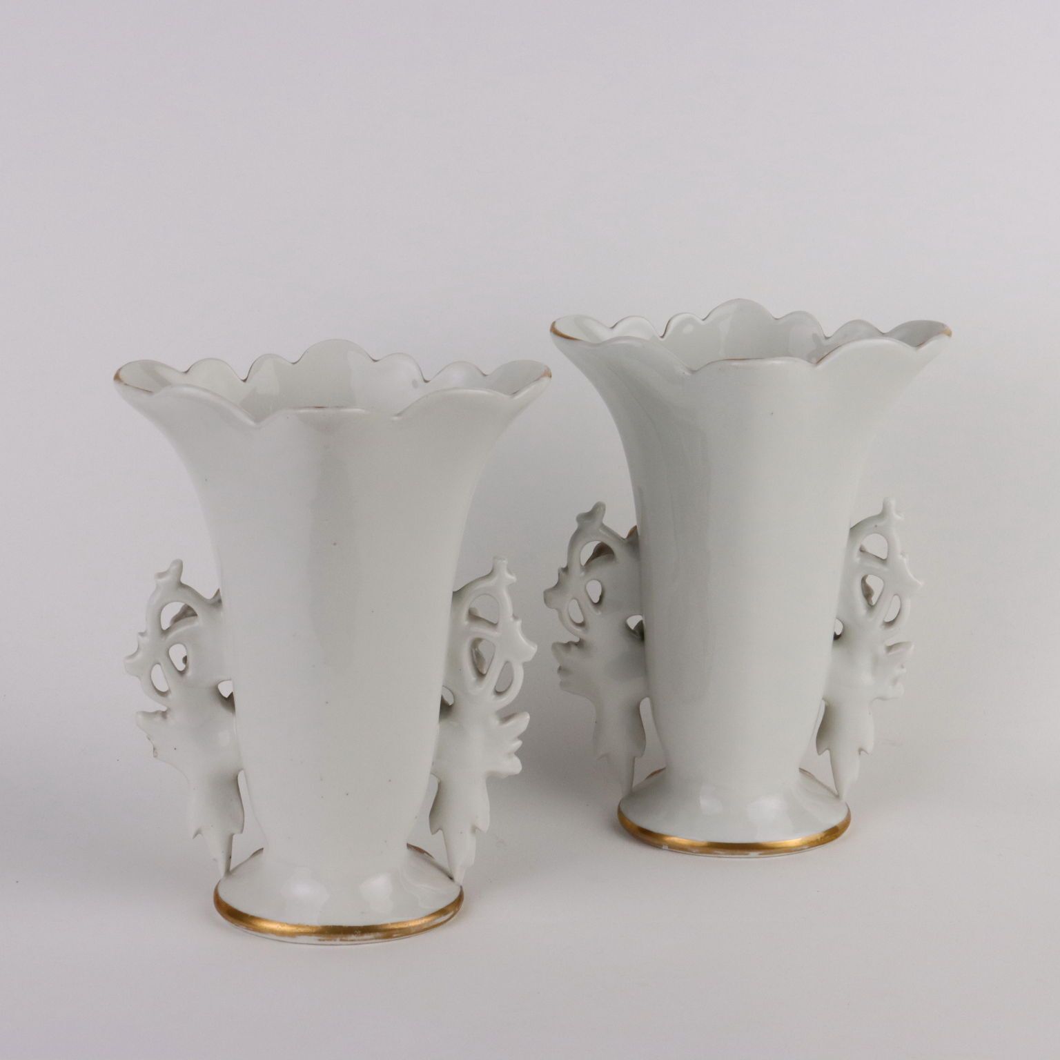 photo furniture Pair Of Antique Vases For Bouquet Porcelain Europe XIX XX Century