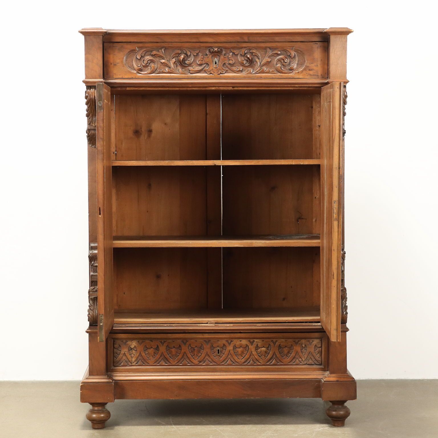 Cupboard Neo Renaissance Walnut Italy XIX Century photo for sale